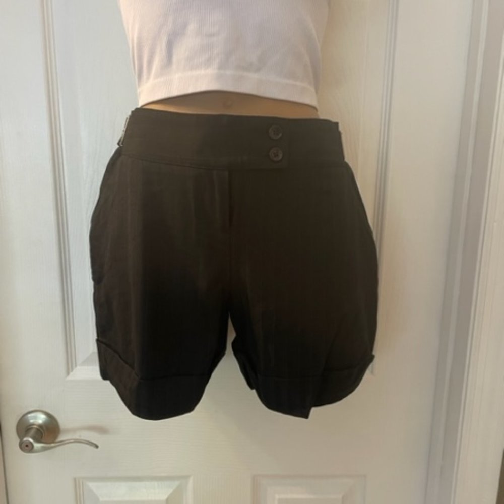 Moda International for Victoria's Secret Catalog Black Stripe Shorts sz 0
